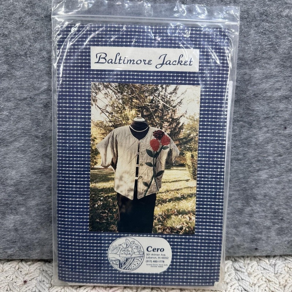 NWT Cero Baltimore Jacket Pattern UNCUT Vintage Size 8-10-12 Quilted Ruched